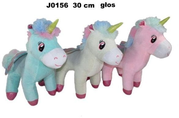 sun-day Maskotka Jednorożec 3 kolory 30cm z głosem 163387