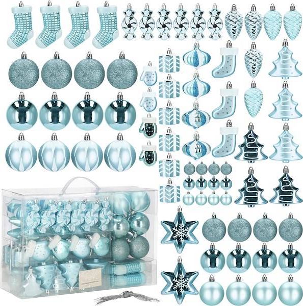 Springos Bombki choinkowe 77 szt. niebieski zestaw choinkowy UNIWERSALNY