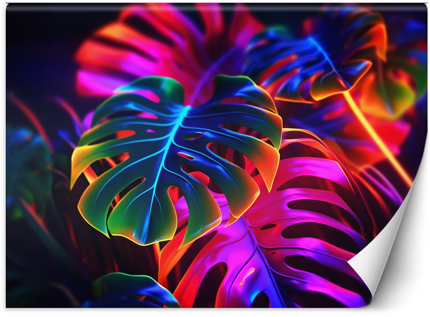 Feeby Fototapeta Monstera fluorescencyjne liście 400x280 xxl