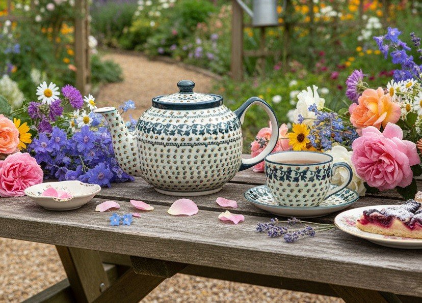 Czajnik ceramiczny 1 L Bolesławiec Dekor 1165A