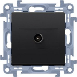 Kontakt-Simon Gniazdo antenowe pojedyncze końcowe (moduł). Do instalacji indywidualnych, czarny mat, SIMON10