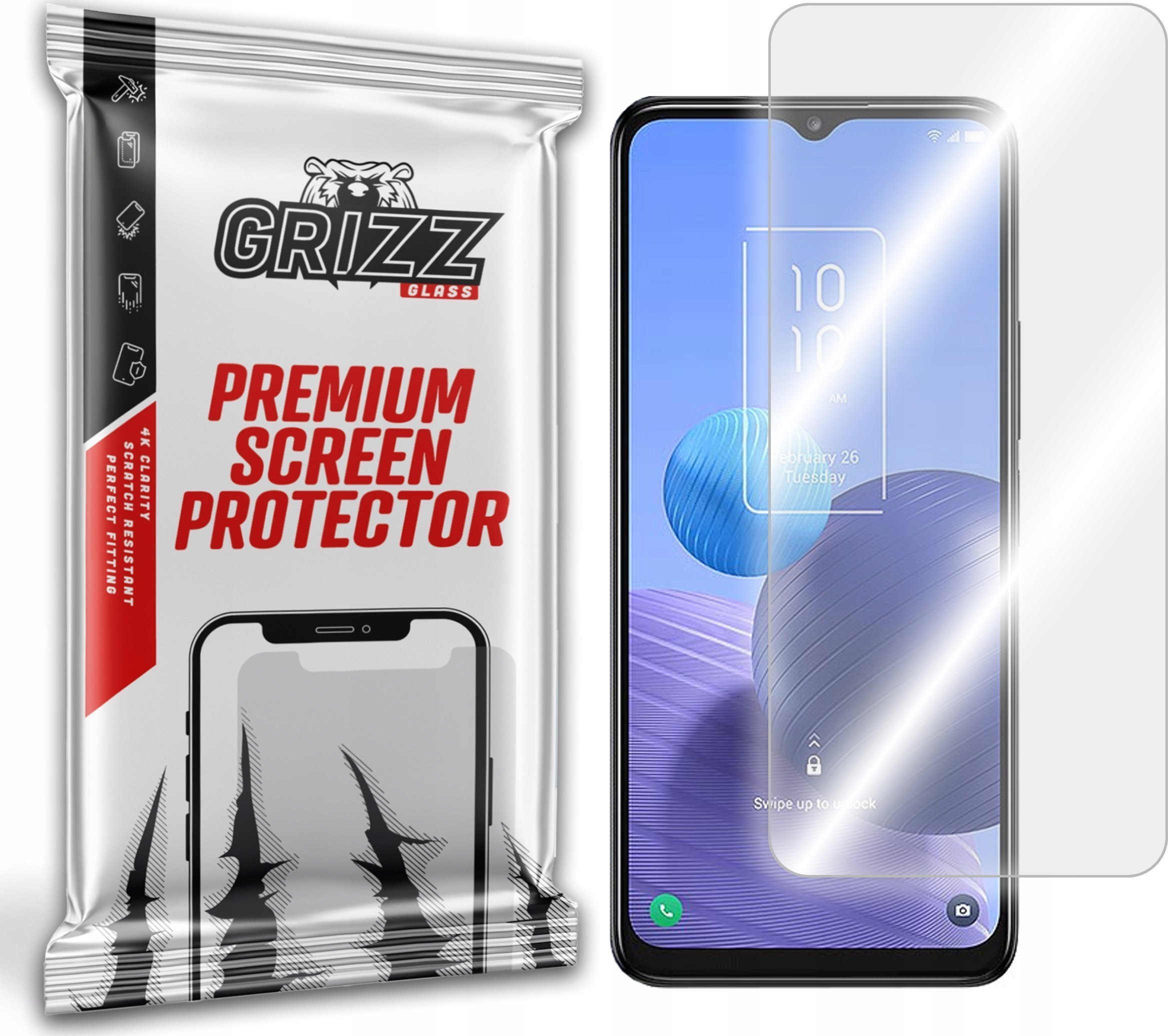 GrizzGlass Szkło hybrydowe GrizzGlass HybridGlass TCL 408