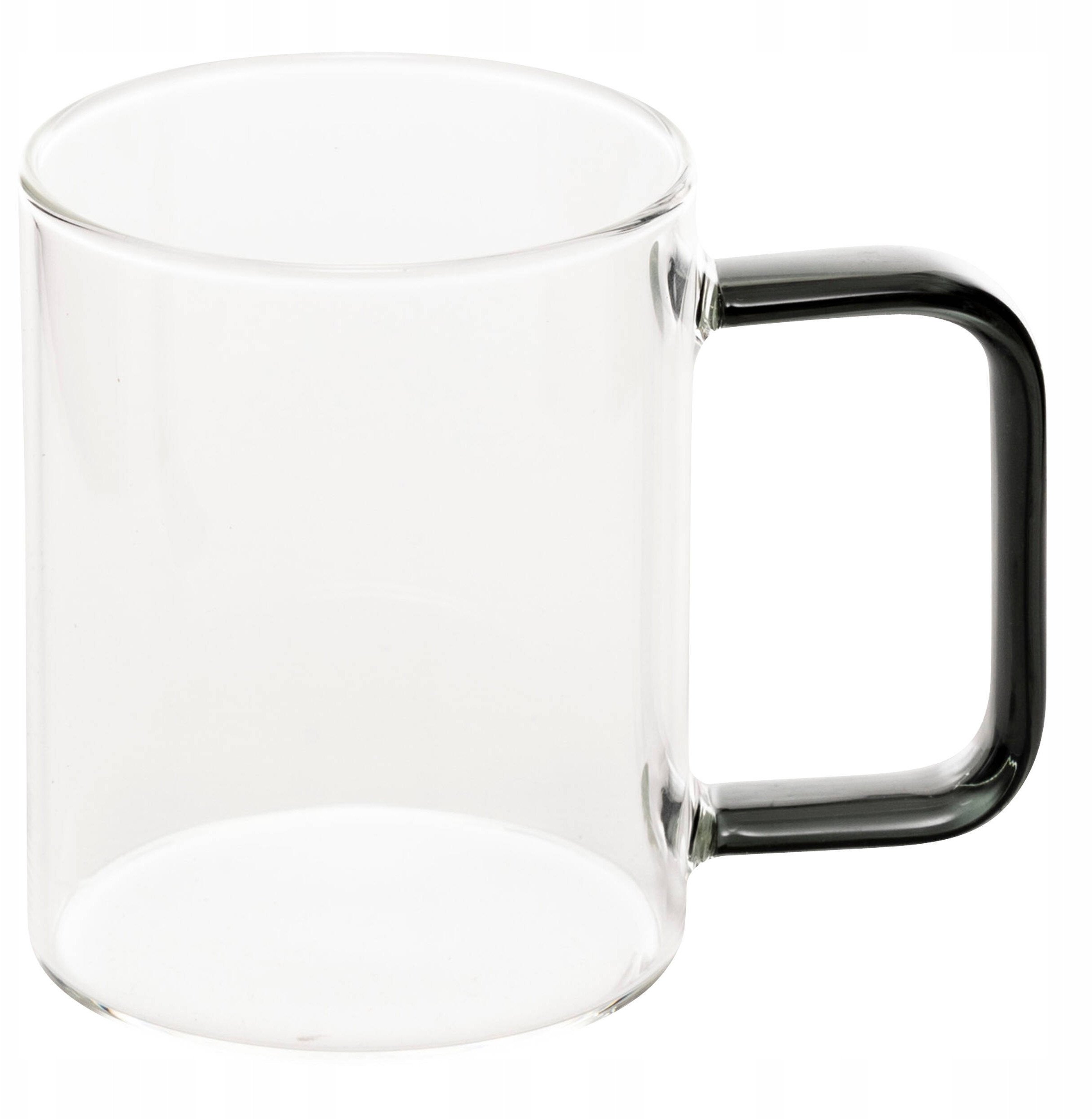 Szklany kubek z barwionym uszkiem, 200 ml