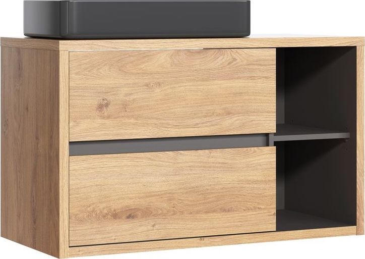 Comad Szafka pod umywalkę nablatową DEVON 100 cm dąb/grafit wisząca COMAD