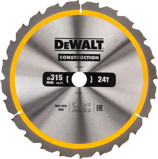 Dewalt piła tarczowa 315x30mm x 24 zębów (DT1961-QZ)