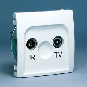 Kontakt-Simon Gniazdo RTV końcowe rozgałęźne białe - BMZAR1/1.01/11