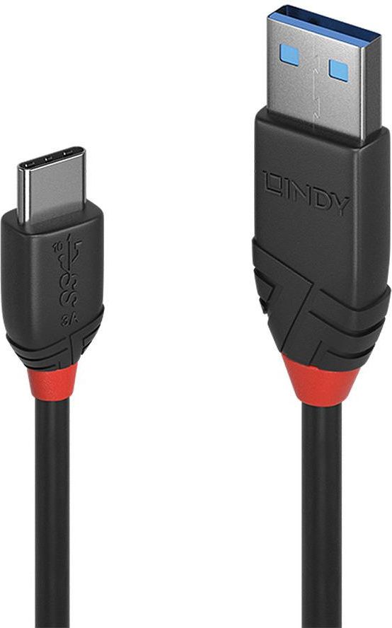 Kabel USB Lindy USB-A - USB-C 1 m Czarny (36916)
