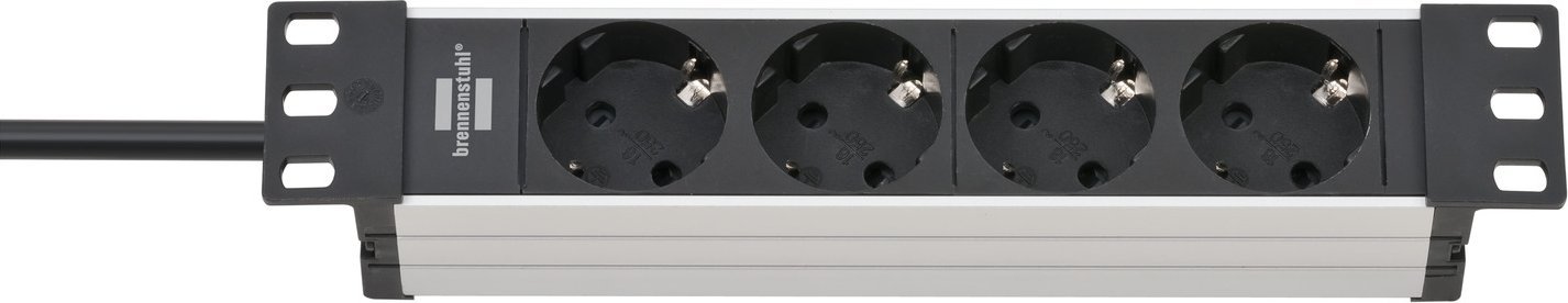 Brennenstuhl Brennenstuhl Alu-Line 10 4-way, power strip (black/silver, 1U)