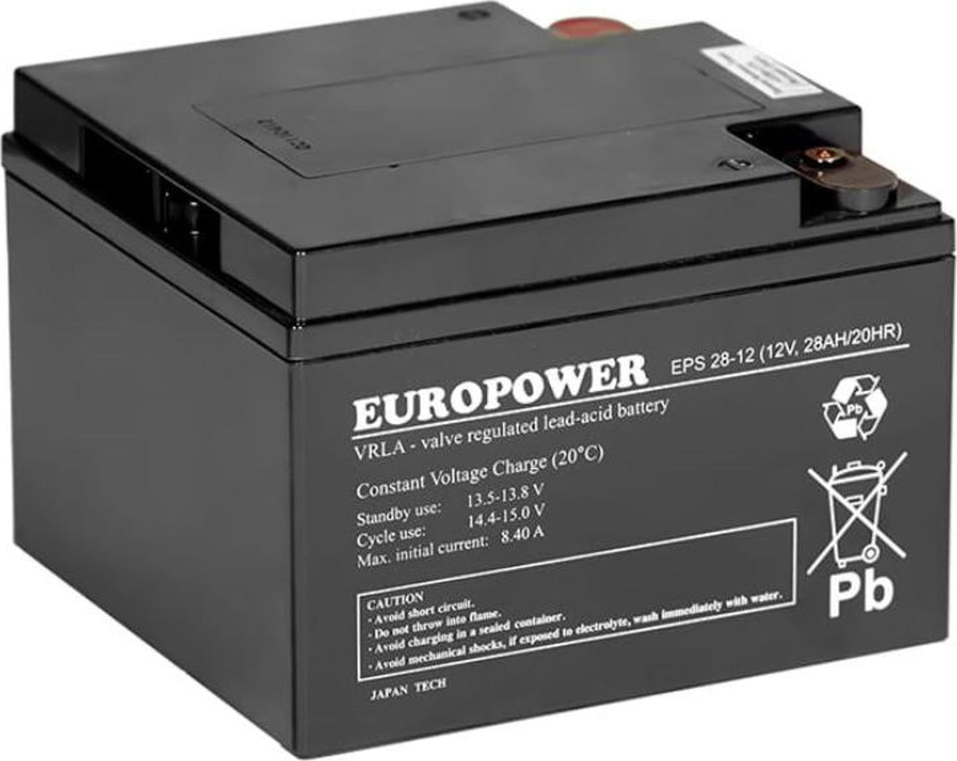Europower Akumulator AGM EUROPOWER serii EPS 12V 28Ah (Żywotność 8-12 lat)
