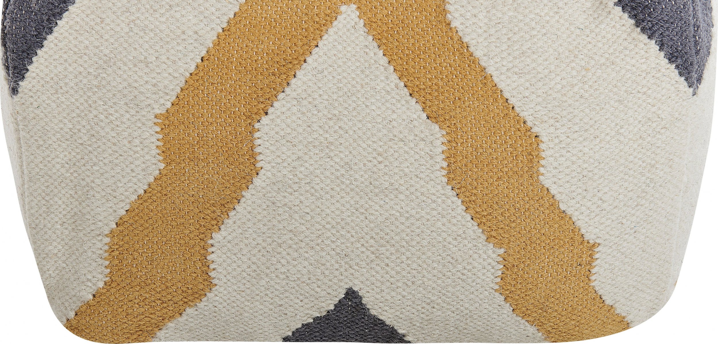 Beliani Puf wełniany 56 x 56 x 32 cm beżowo-żółty ZEUGMA!