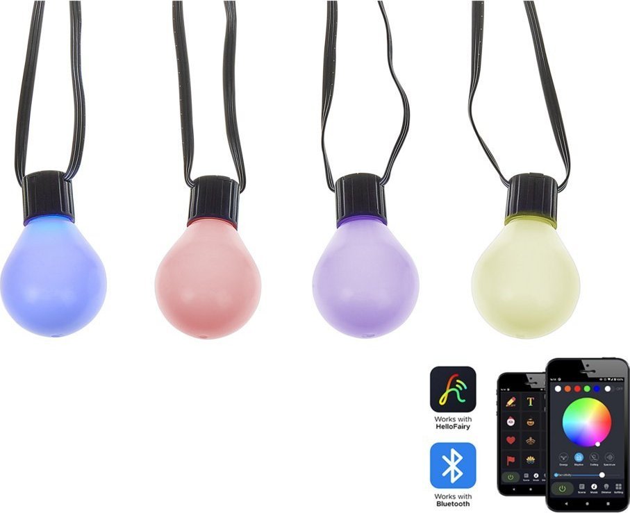 Beliani Girlanda świetlna ogrodowa kolorowa 25 x G40 Smart LED 9 m IP 44 ISORTOQ