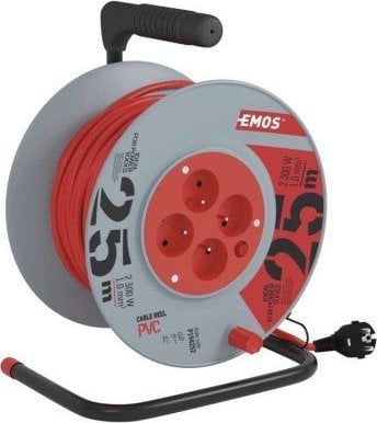 Emos Przedłużacz Bębnowy 4-Gniazda Z/U 25Mb 3X1 Emos-Emos