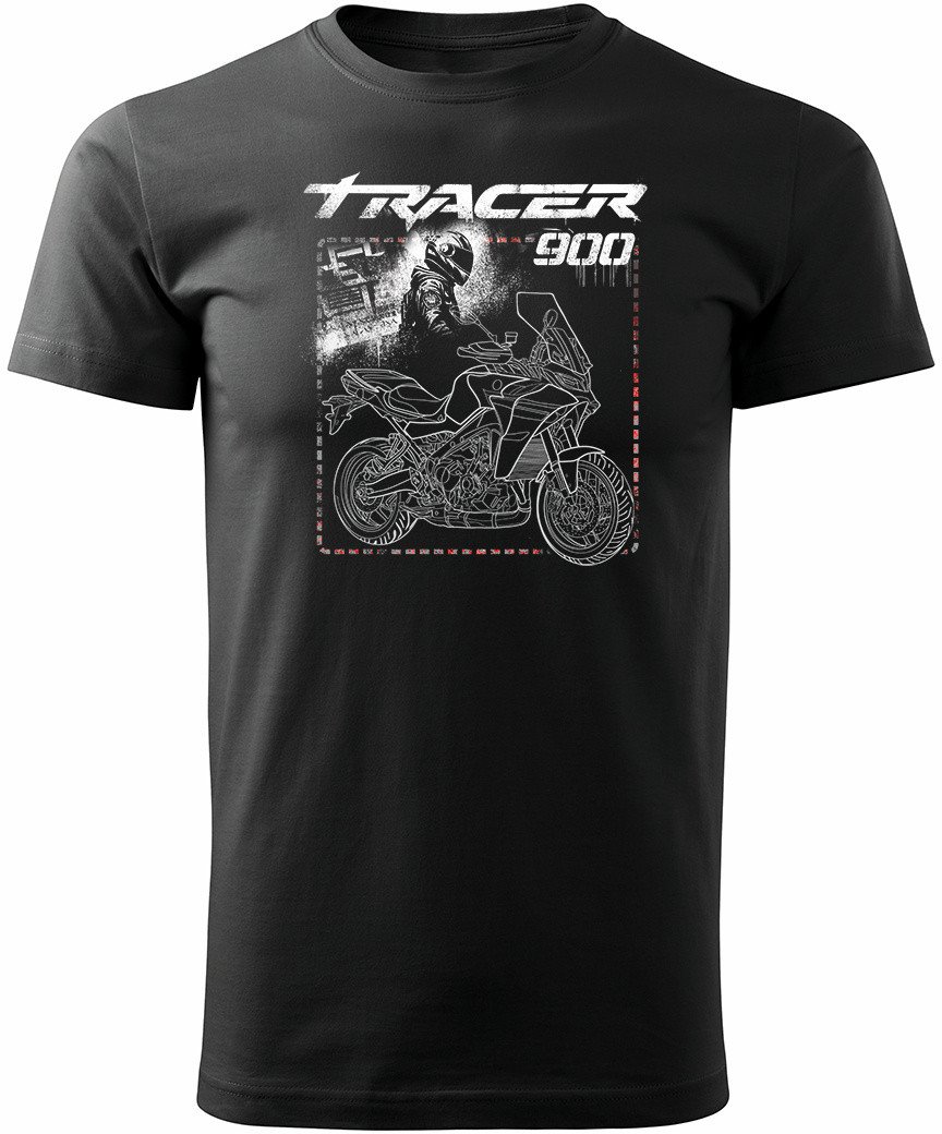Koszulka motocyklowa z motocyklem na motor Yamaha Tracer 9 900 męska czarna M