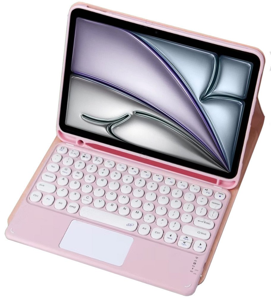 Etui z klawiaturą Bluetooth touchpad do iPad Air 11 Gen6 (Różowe)