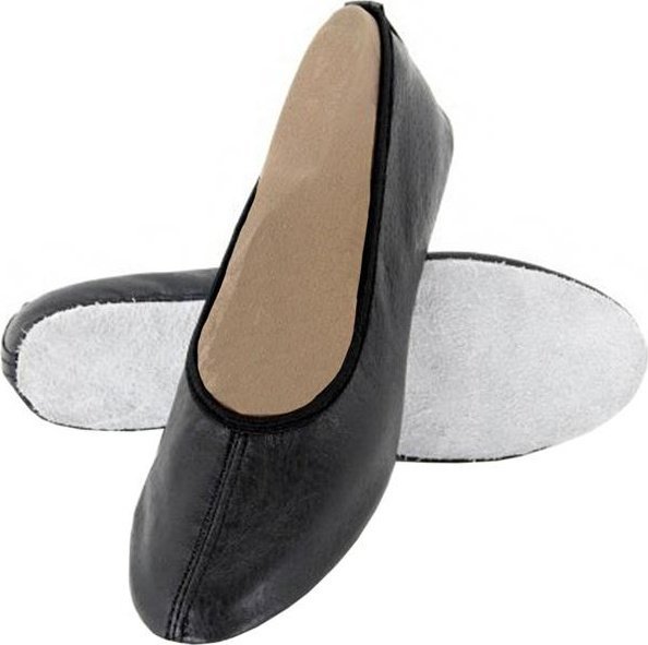 Baletki gimnastyczne Antares - skóra, czarne 40