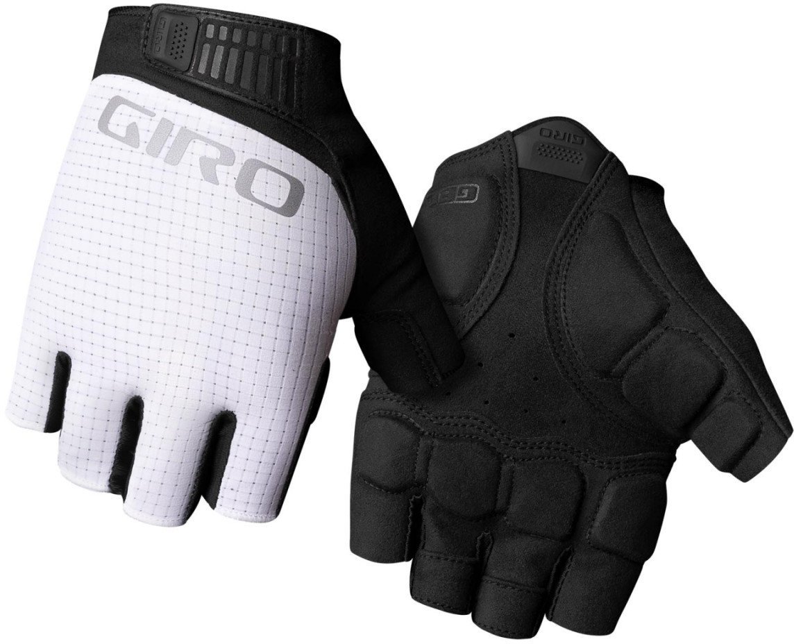 Rękawiczki męskie GIRO BRAVO II GEL krótki palec white roz. XXL (obwód dłoni od 267 mm / dł. dłoni od 211 mm) (NEW 2025)