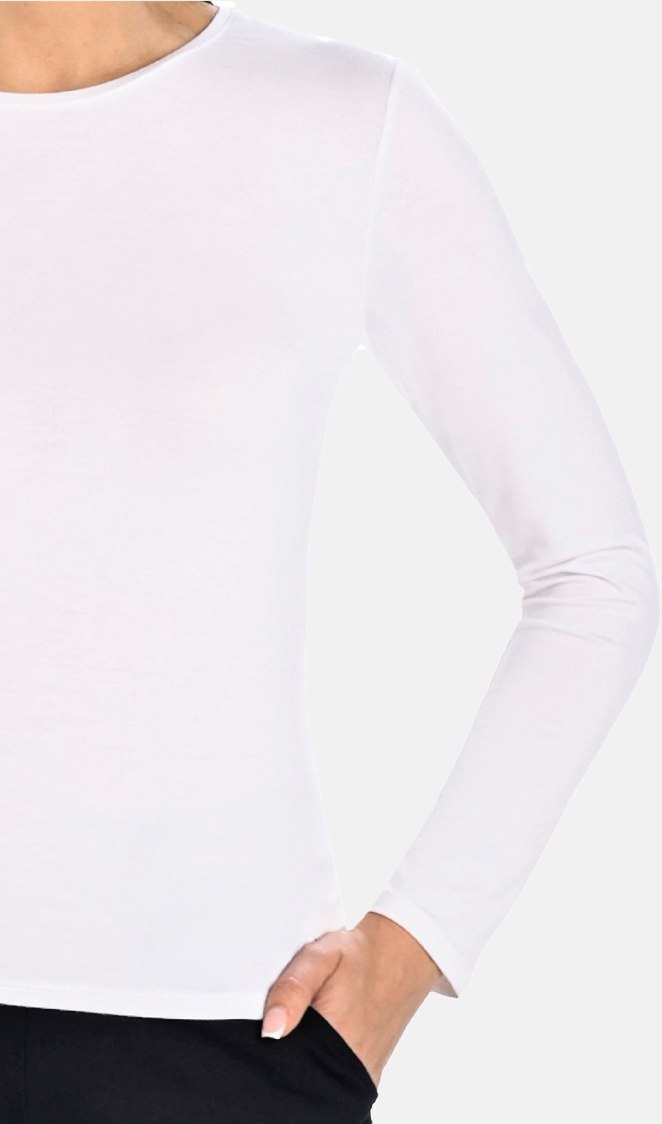 Bluzka damska bambusowa koszulka Aria biała Biały L