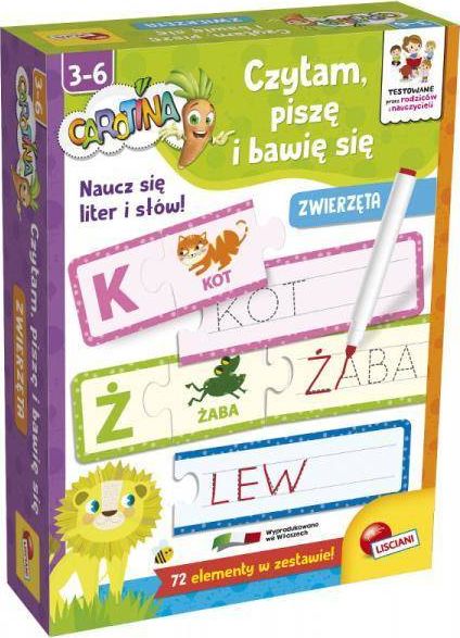 Lisciani LISCIANI CAROTINA BAWIĘ SIĘ, CZYTAM I PISZĘ ZWIERZĘTA