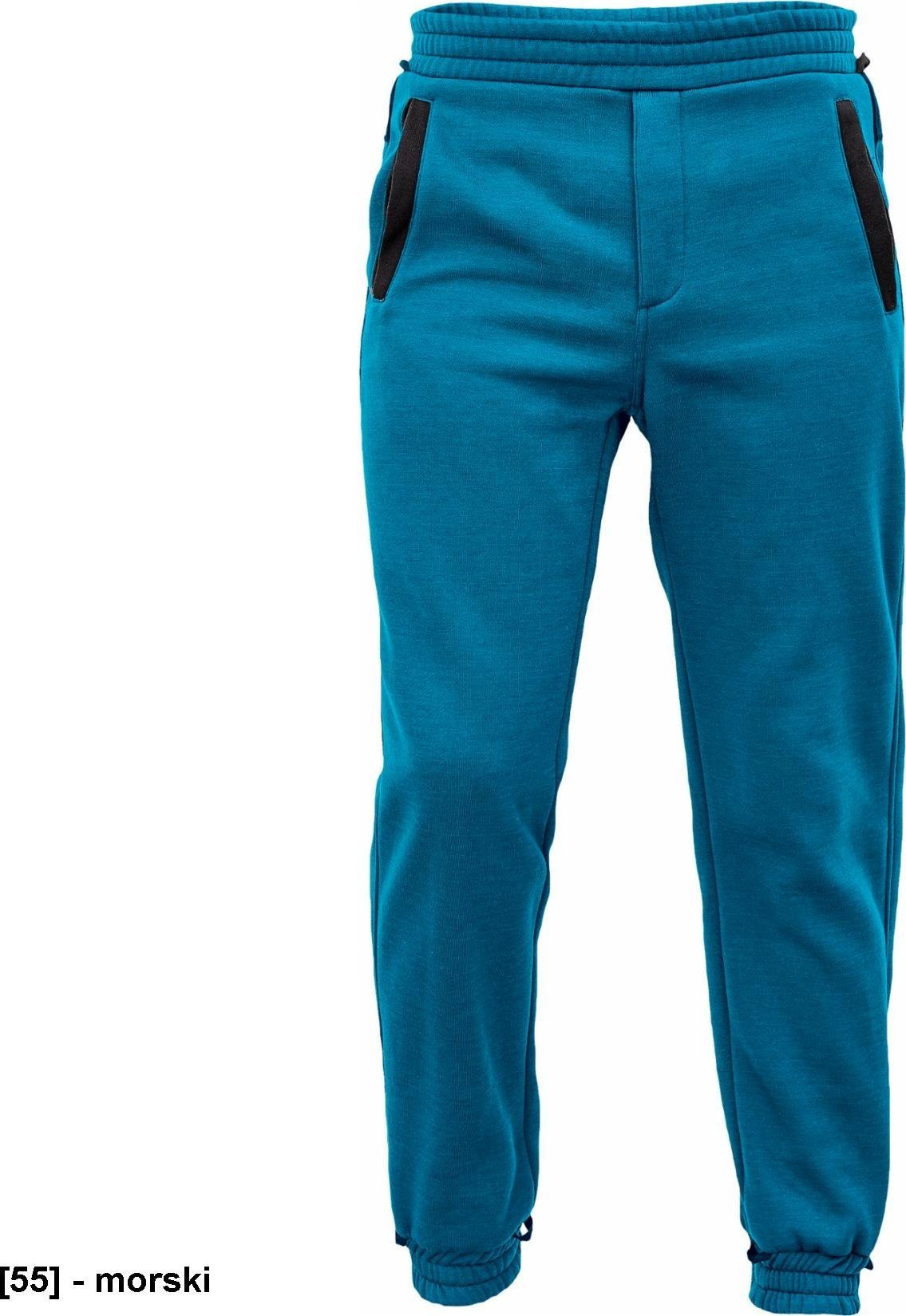 CERVA CREMORNE dres - męskie spodnie dresowe, elastyczna talia, ściagacze przy nogawkach, 55% bawełna, 45% poliester - morski M