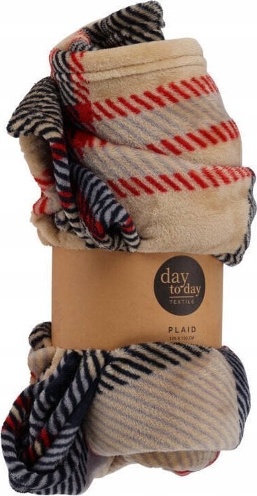 Home Styling Collection Polarowy koc w kratę, 125 x 150 cm