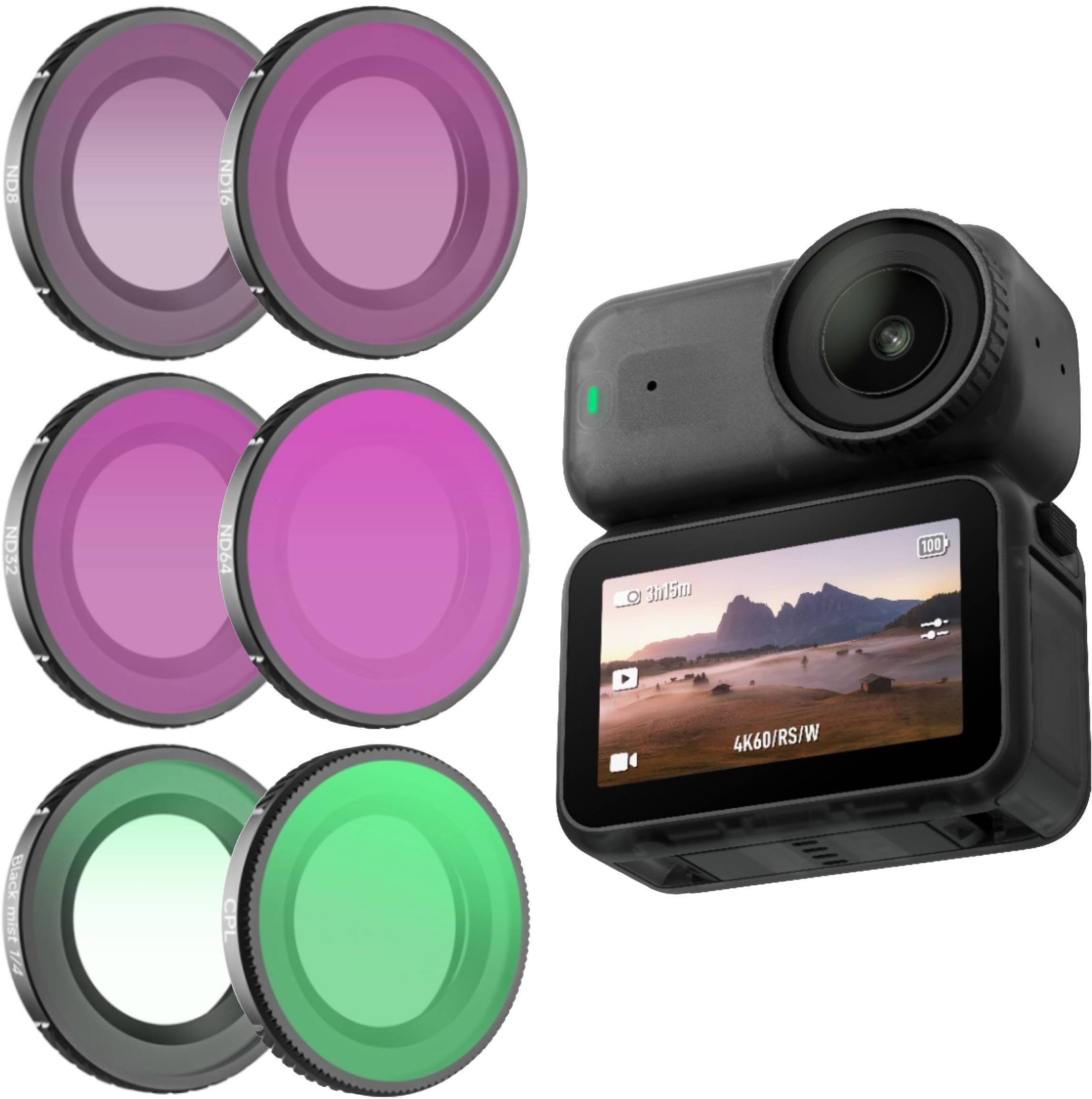 ZESTAW 6 FILTRÓW DO DJI OSMO NANO - CPL/ ND8/ ND16/ ND32 /ND64 /BLACK MIST 1/4