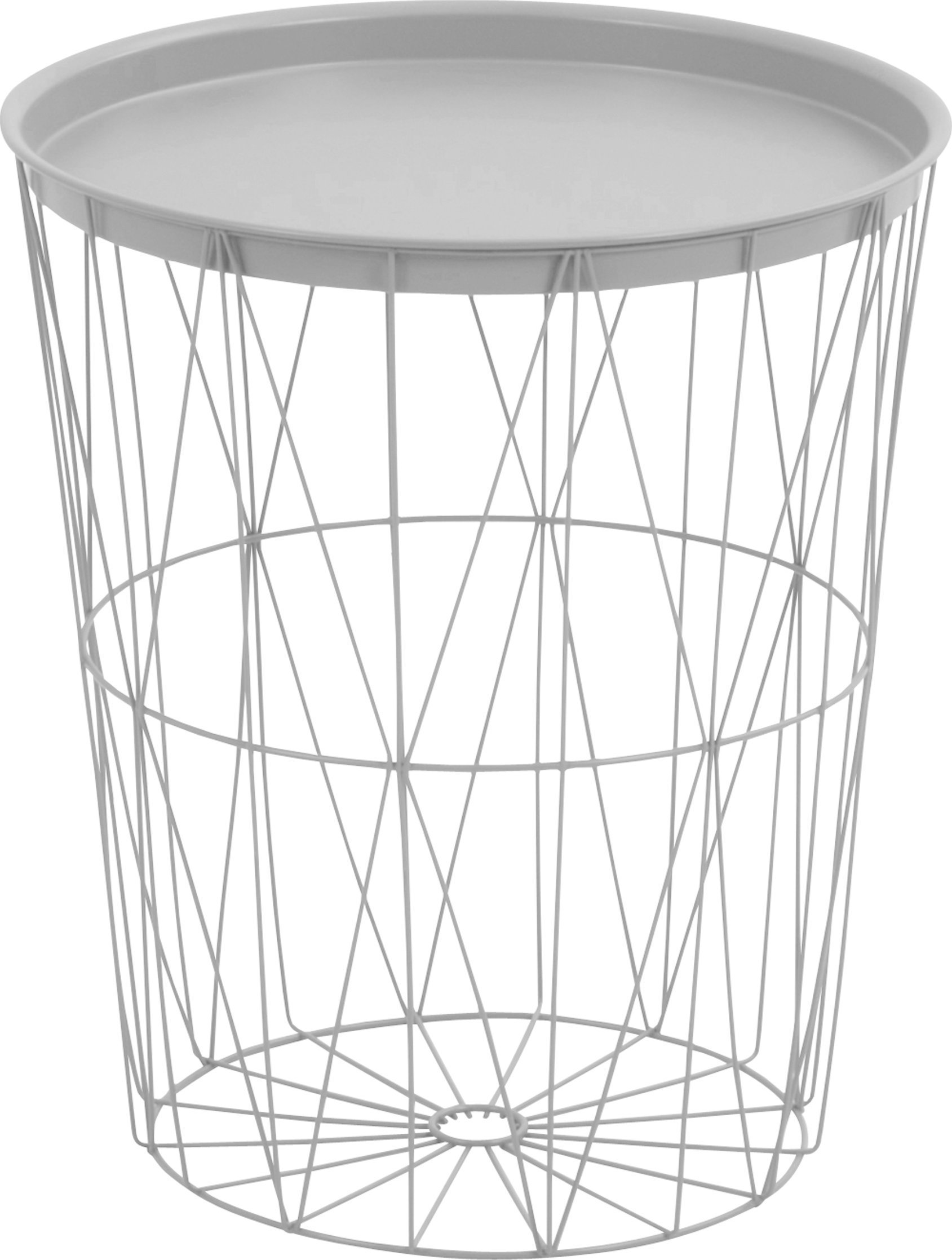 Kavos staliukas su daiktadėže 40x46 cm, baltas