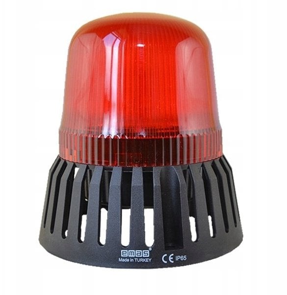 Emas Wielofunkcyjna lampa czerwona fi 120 z buzerem, 12-24V AC/DC T0-IT120R024Z