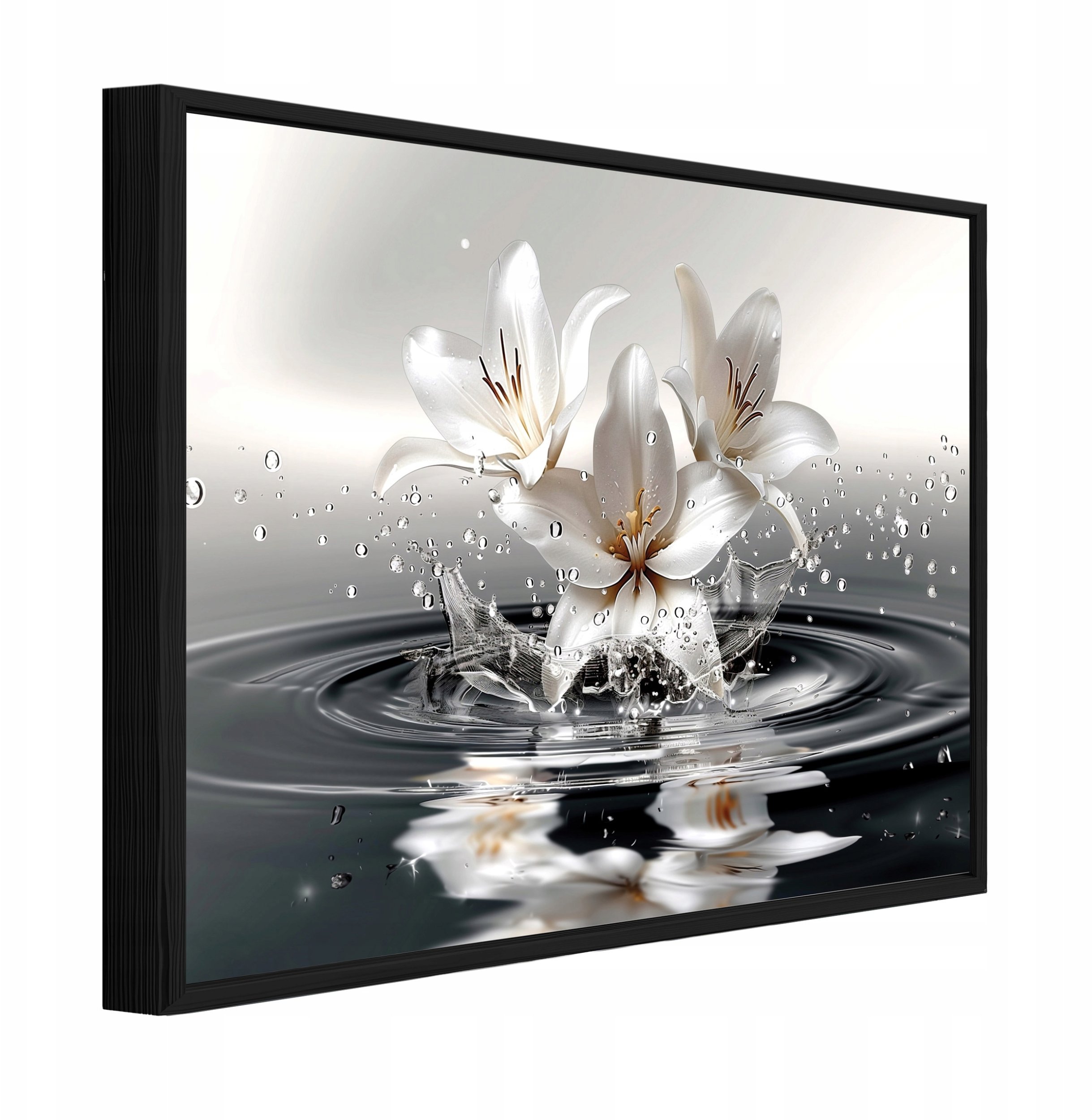 Obraz W Ramie Na Płótnie Kwiaty Abstrakcja Do Sypialni Salonu 120x80