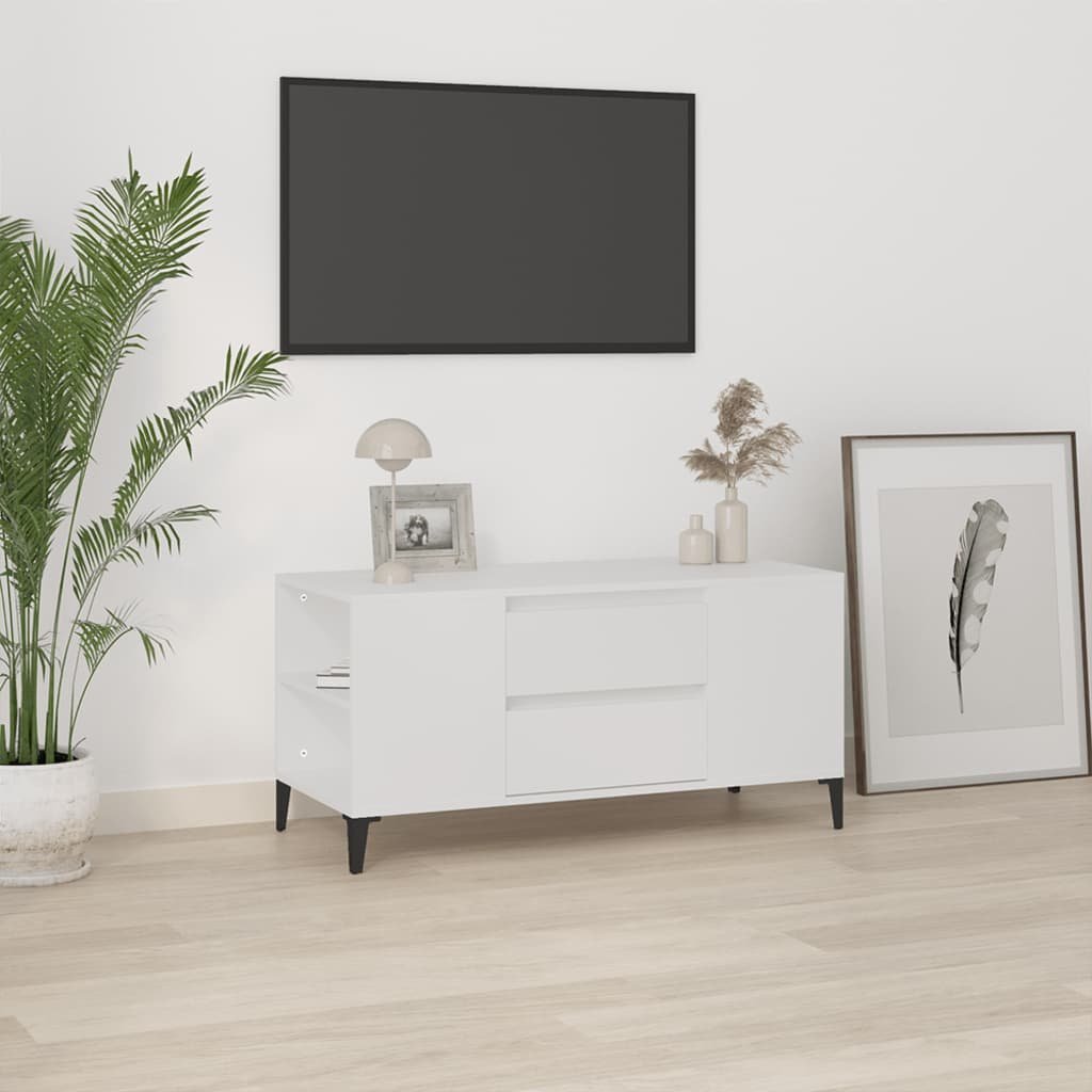 vidaXL Szafka pod TV, biała, 102x44,5x50 cm