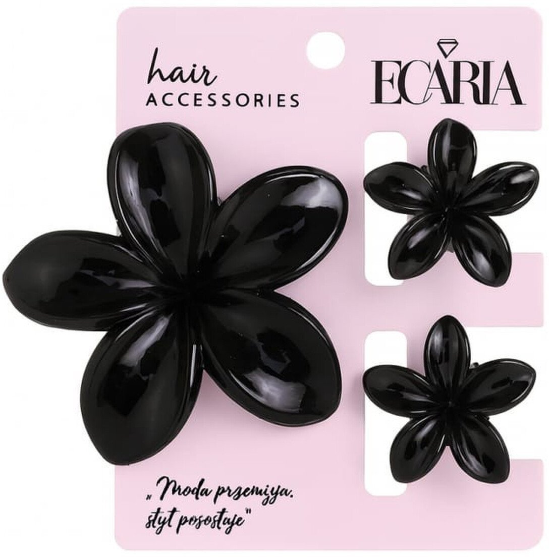 Ecarla Zestaw spinek do włosów klamer 3w1 kwiat ombre xl + 2 szt. mini spinek sp428 1 op.-3 szt.