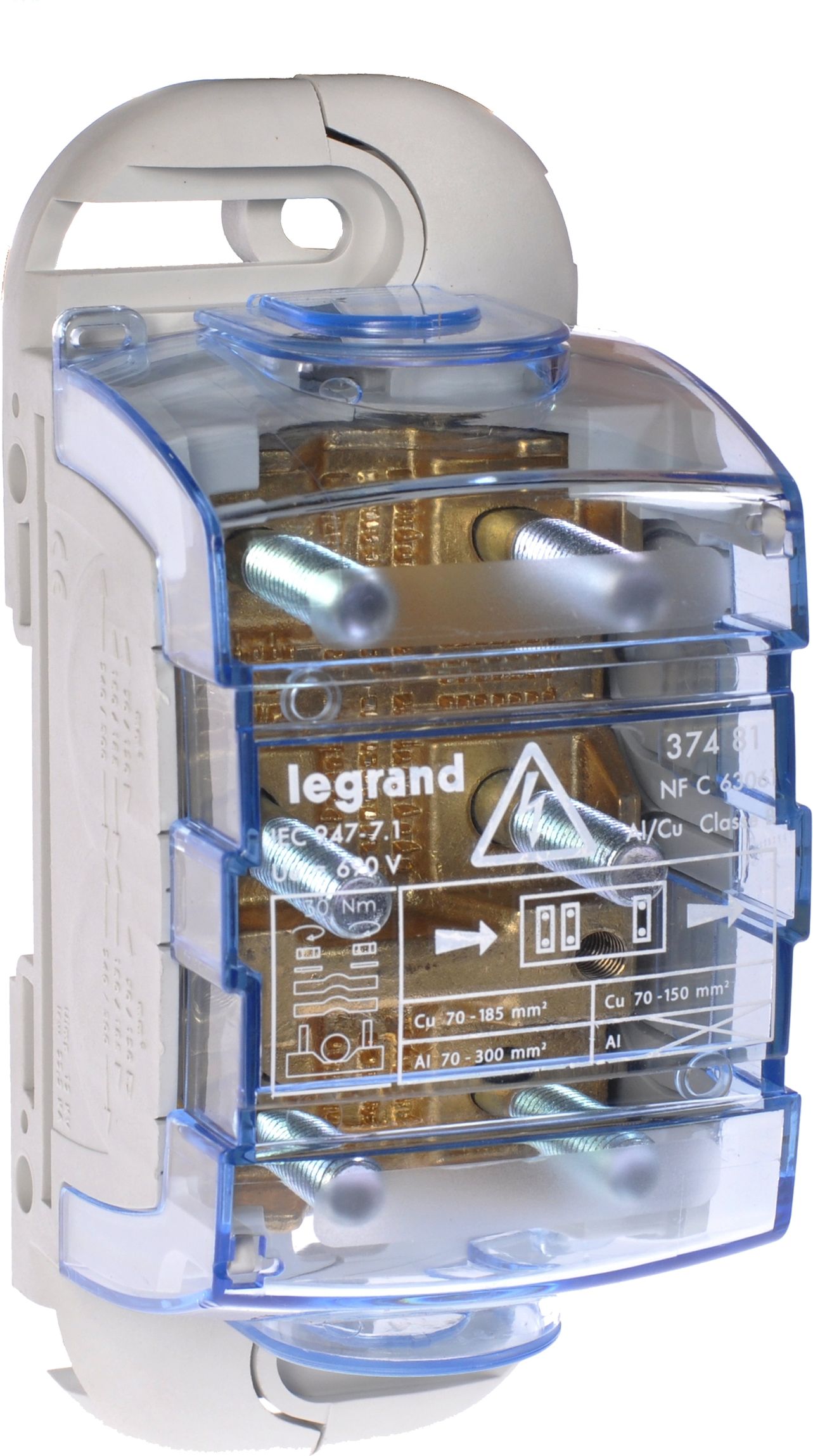 Legrand Blok rozdzielczy przelotowy 300 mm2 Al, 185 mm2 Cu (037481)