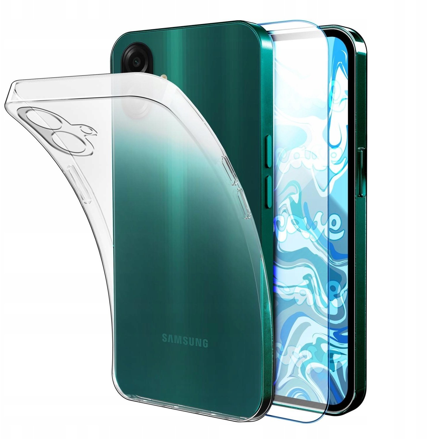 4kom.pl Etui Do Samsung Galaxy A07 4G (Przezroczysty, Silikonowy, Obudowa) Szkło