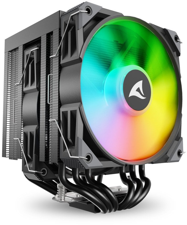 Sharkoon A60 RGB Procesor Chłodnica powietrza 12 cm Czarny 1 szt.