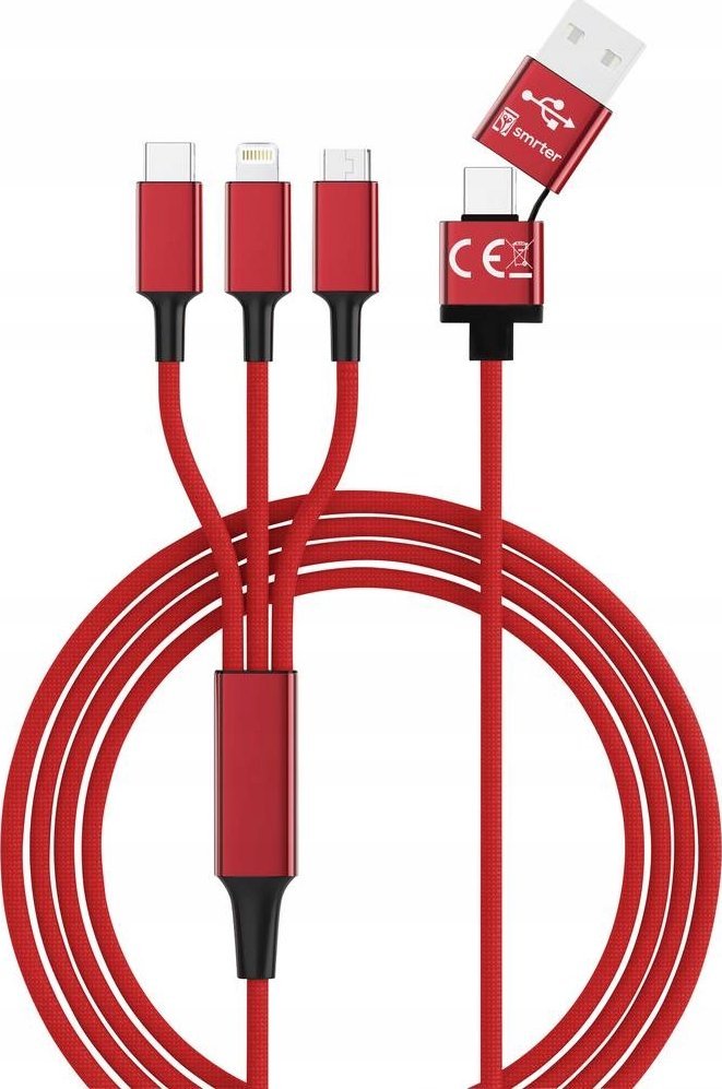 Smrter smrter Hydra ULTRA 5in1 Nylon-Ladekabel, 120cm, red retail