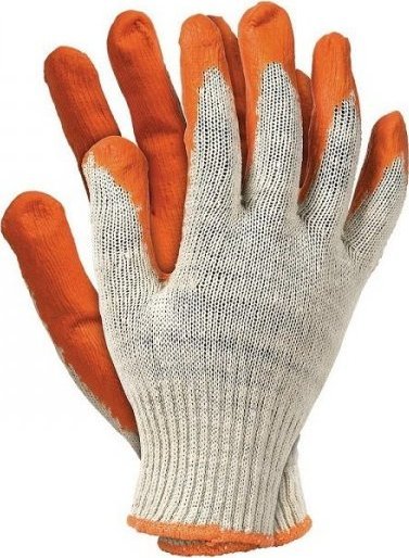 UN RĘKAWICE OGRODNICZKI POWLEKANE GUMĄ POMARAŃCZOWE 450 ROZ. 10 (10 PAR)