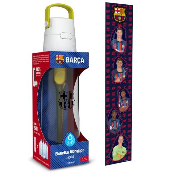 Butelka filtrująca Dafi SOLID FC Barcelona 0,7 l cytrynowa z wkładem