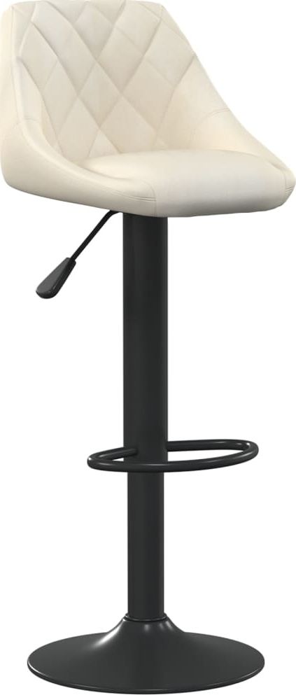 vidaXL Stołek barowy, kremowy, obity aksamitem