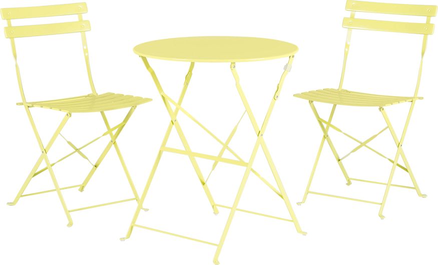 Beliani Zestaw mebli balkonowych metalowy limonkowy FIORI