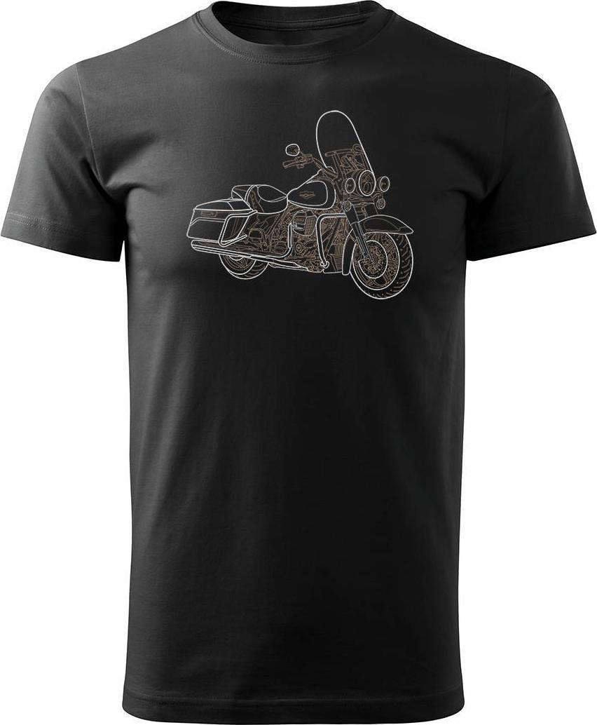 Topslang Koszulka motocyklowa na motor Harley Road King męska czarna REGULAR r. S