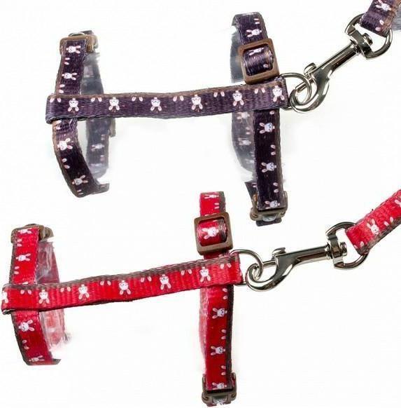 Duvo+ Duvo+ Szelki dla królika "Rabbit Face" 25-45cm/10mm - 120cm/10mm