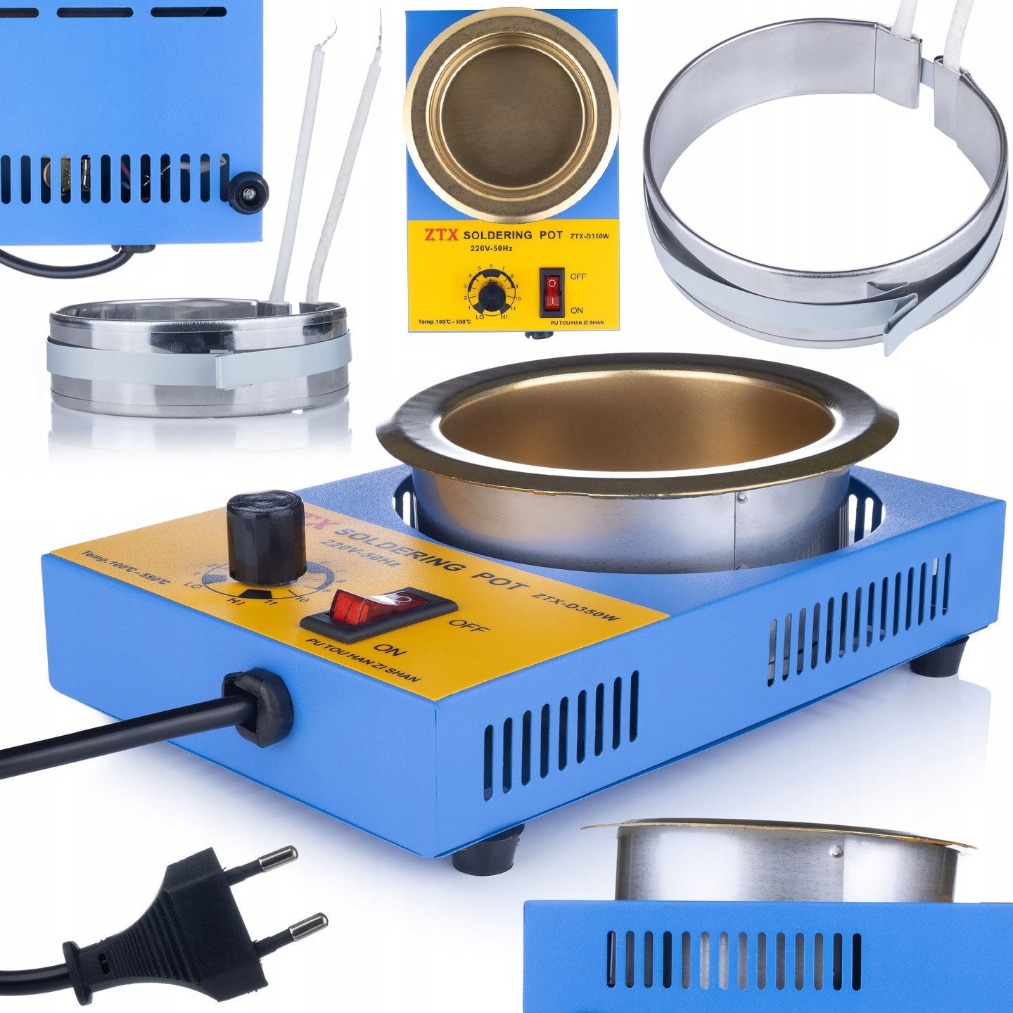 Rosfix Rosfix Tygiel lutowniczy 31-C 280W, zbiornik na cynę 80mm + Grzałka do tygla lutowniczego 31C 280W