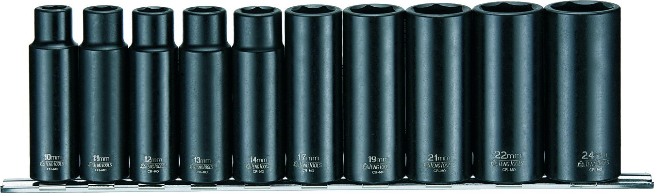Teng Tools Nasadki udarowe długie w zestawie z chwytem 1/2" Teng Tools 9126