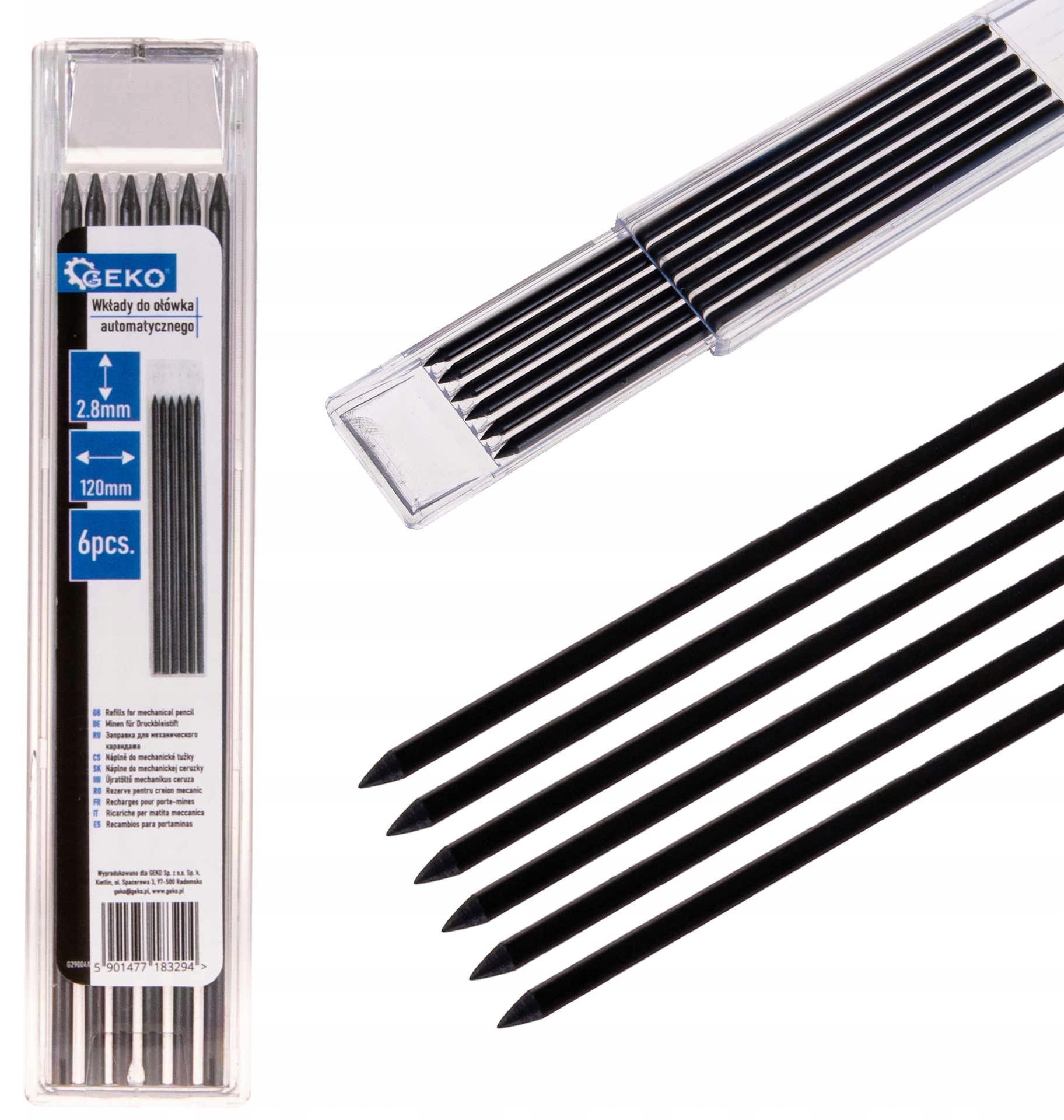 Wkłady do ołówka automatycznego 120x2.8mm 6szt. (500)