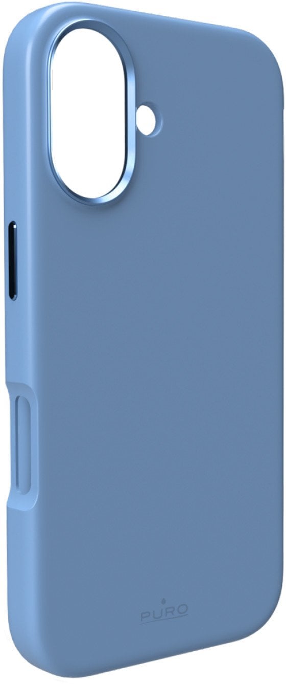 Etui silikonowe Pure Icon Mag Pro Liquid Silicone na iPhone 17 kompatybilne z MagSafe, z ochroną aparatu i aluminiowymi przyciskami - niebieskie