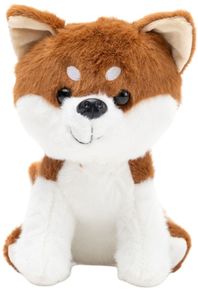 Pluszowa Maskotka Przytulanka Mały Piesek Shiba Inu Biało Brązowy 20cm