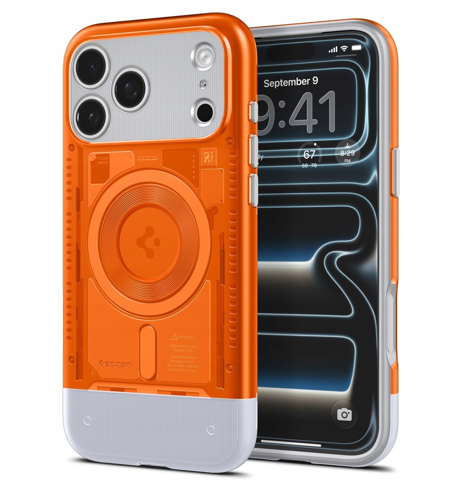 Spigen Classic C1 MagSafe, tangerine - iPhone 17 Pro