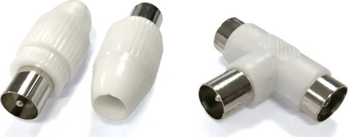 Aigostar Złącza antenowe gniazda TV i żeńskie na żeńskie białe Złącza antenowe gniazda TV i żeńskie na żeńskie białe