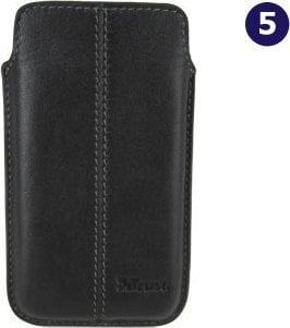 Trust Leather Sleeve Universal Case 7 - 12.5 cm Black