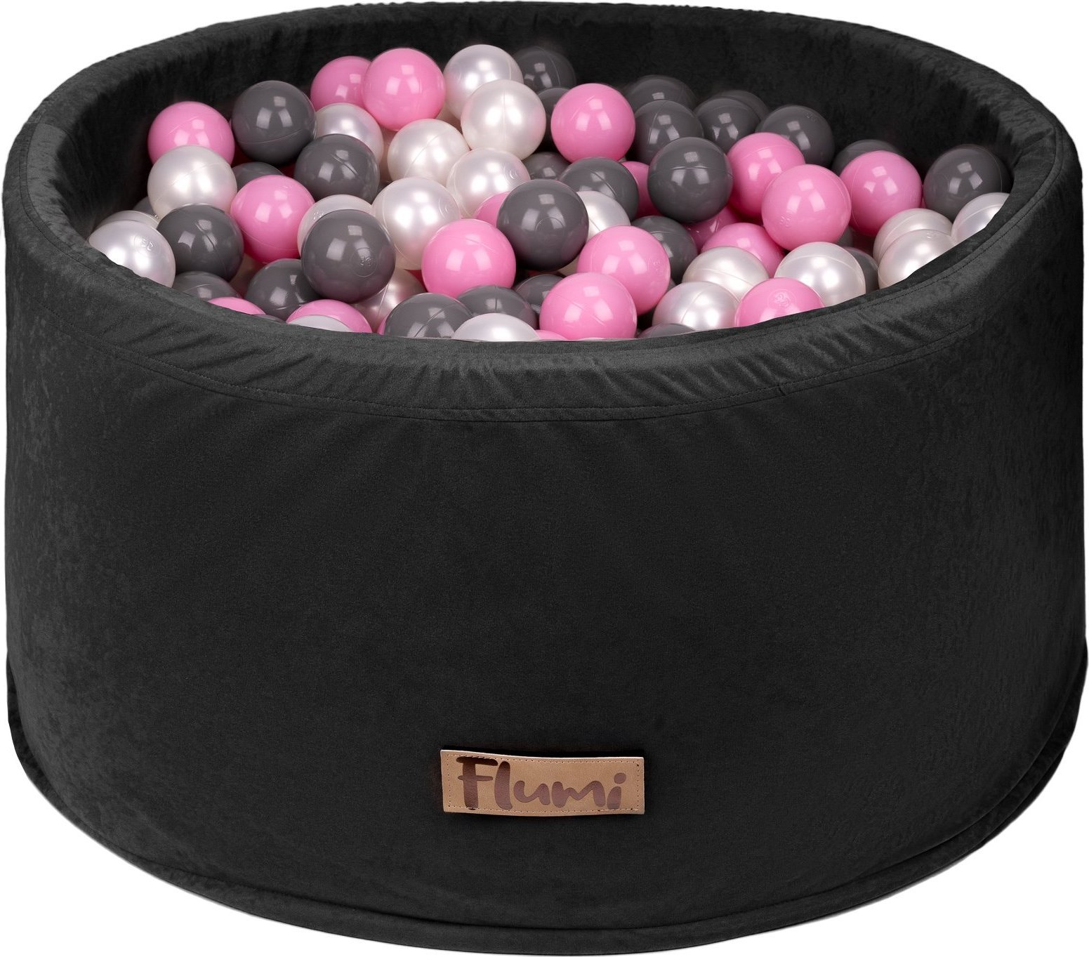 Blomster Suchy basen CZARNY + PIŁKI RÓŻOWE-SZARE-PERŁOWE