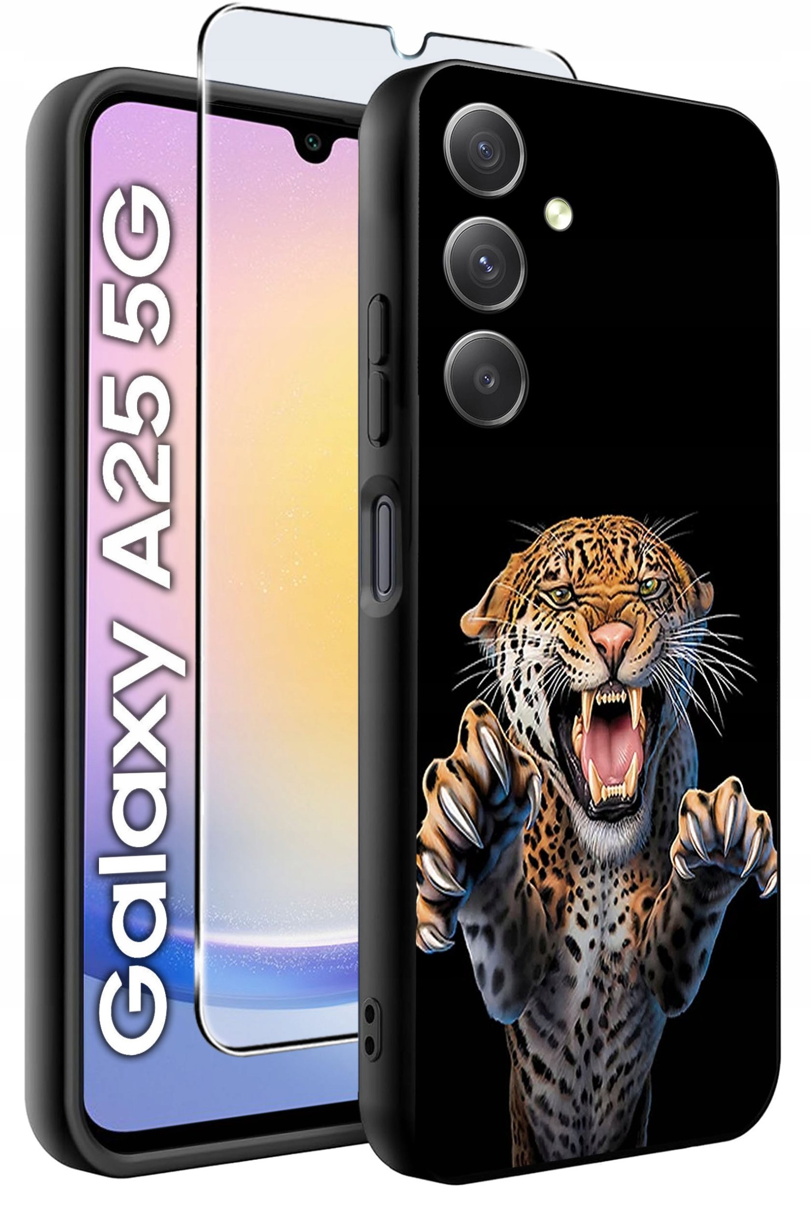 ETUI do Samsung A25 5G WZORY | SILIKONOWE MATT CASE + SZKŁO HARTOWANE 9H